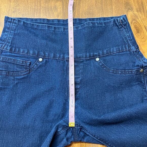 Spanx Signature Straight Dark Wash High Rise Ankle Blue Jean Side Zip Size M - Picture 5 of 10